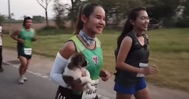 marathoner rescues puppy