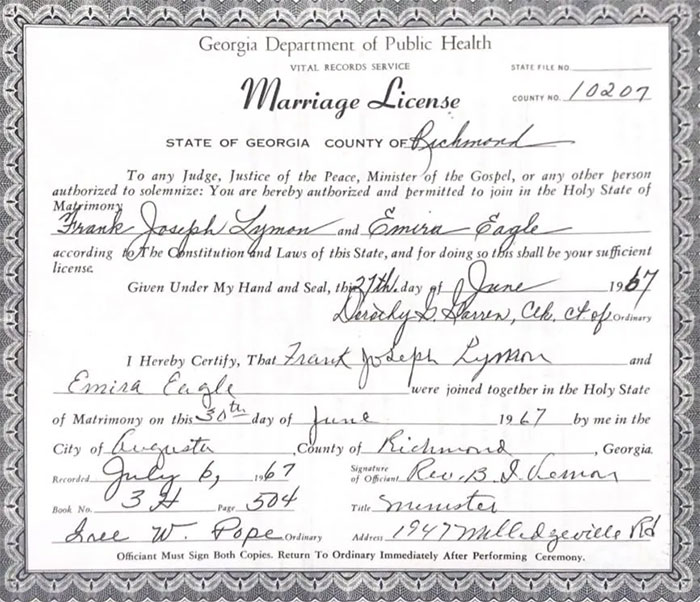 emira eagle marriage license
