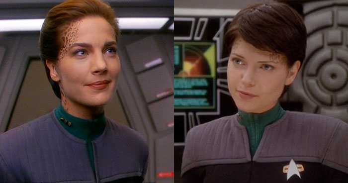 Nicole de Boer and Terry Farrell