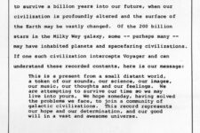 Jimmy Carters letter on Voyager Spacecraft